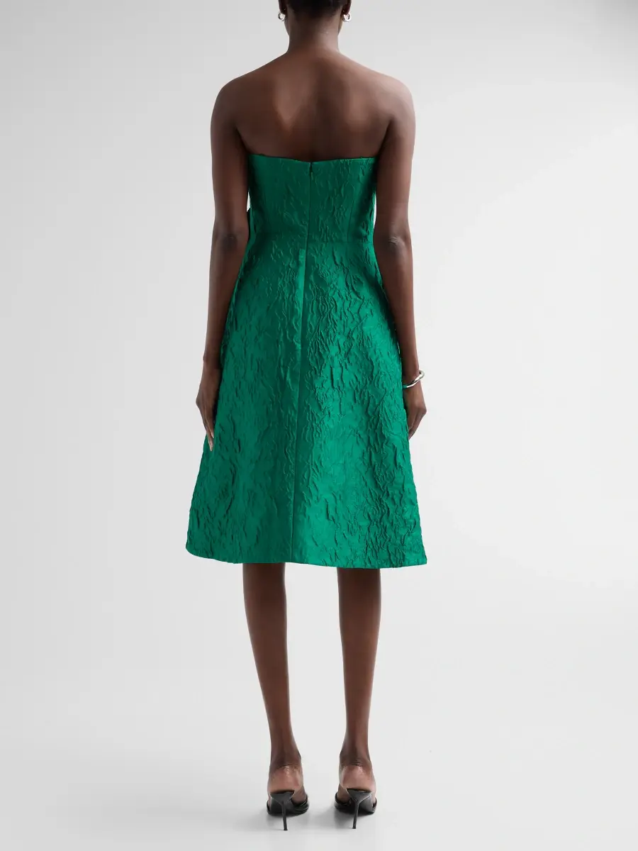 Teri Jon by Rickie Freeman Women's Jacqaurd Strapless Cocktail Dress | Thumbnail 3