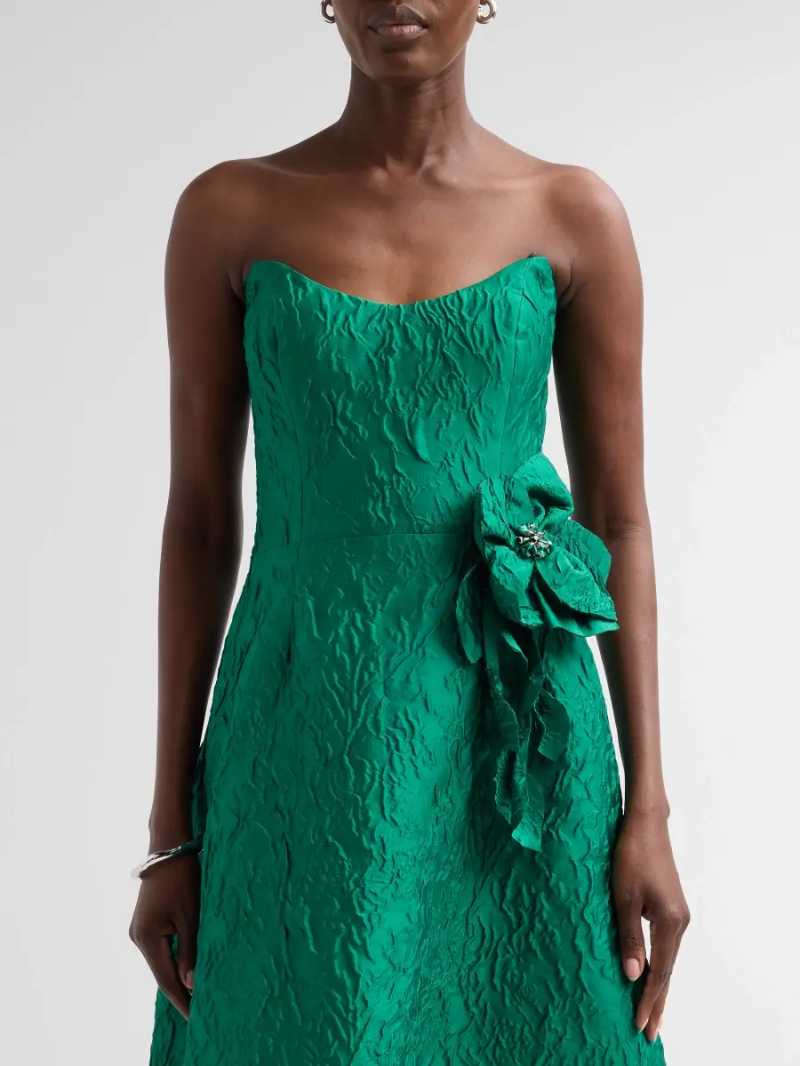 Teri Jon by Rickie Freeman Women's Jacqaurd Strapless Cocktail Dress | Thumbnail 5