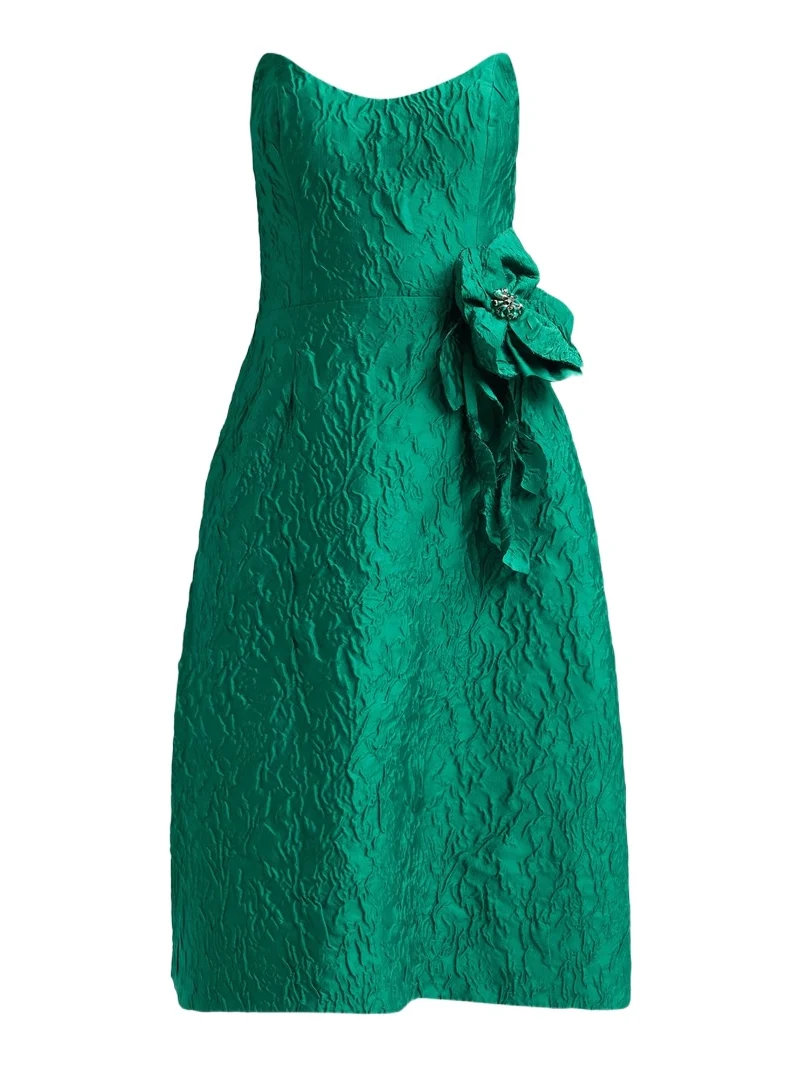 Teri Jon by Rickie Freeman Women's Jacqaurd Strapless Cocktail Dress