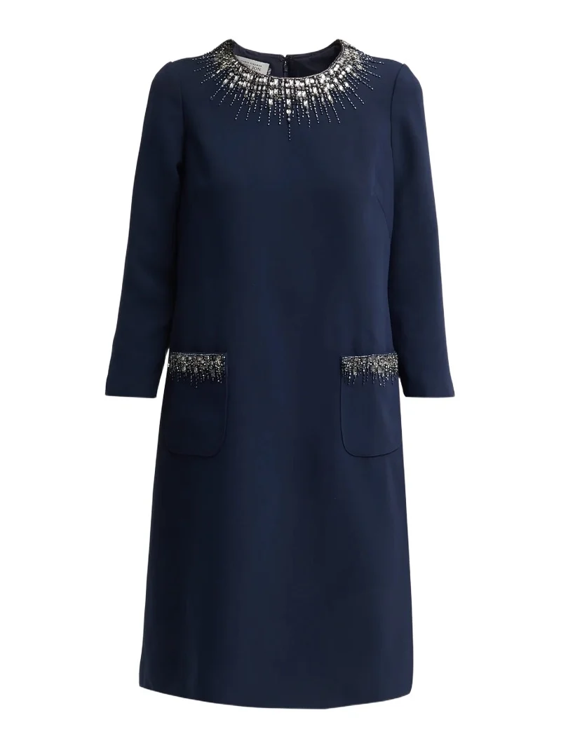 Women's Embellished Crêpe Cocktail Dress