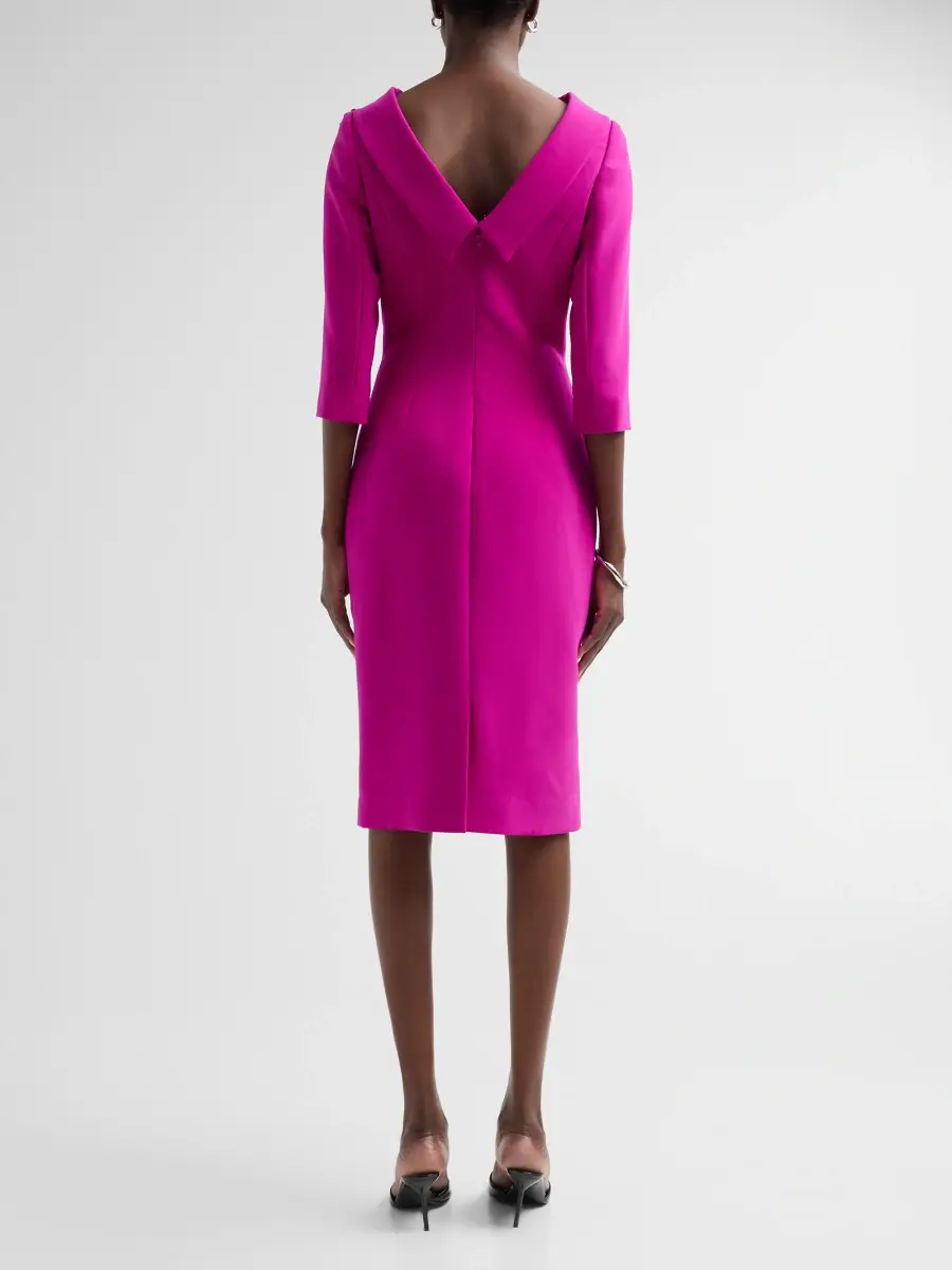Teri Jon by Rickie Freeman Women's Crépe Flower Appliqué Cocktail Dress | Thumbnail 3 Teri Jon by Rickie Freeman Women's Crépe Flower Appliqué Cocktail Dress | Thumbnail 3