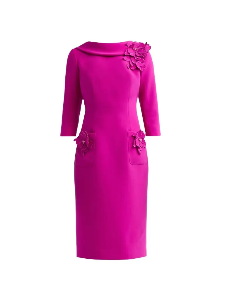 Women's Crépe Flower Appliqué Cocktail Dress Women's Crépe Flower Appliqué Cocktail Dress