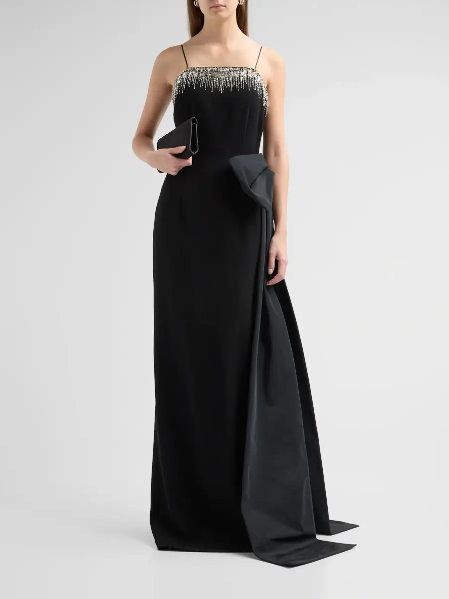 Teri Jon by Rickie Freeman Women's Taffeta Embellished Side Bow Gown | Thumbnail 2 Teri Jon by Rickie Freeman Women's Taffeta Embellished Side Bow Gown | Thumbnail 2