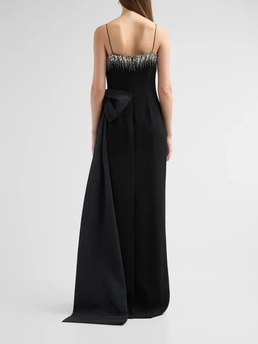 Teri Jon by Rickie Freeman Women's Taffeta Embellished Side Bow Gown | Thumbnail 3 Teri Jon by Rickie Freeman Women's Taffeta Embellished Side Bow Gown | Thumbnail 3
