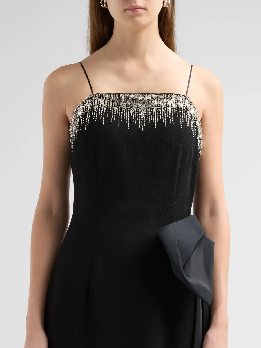 Teri Jon by Rickie Freeman Women's Taffeta Embellished Side Bow Gown | Thumbnail 5 Teri Jon by Rickie Freeman Women's Taffeta Embellished Side Bow Gown | Thumbnail 5