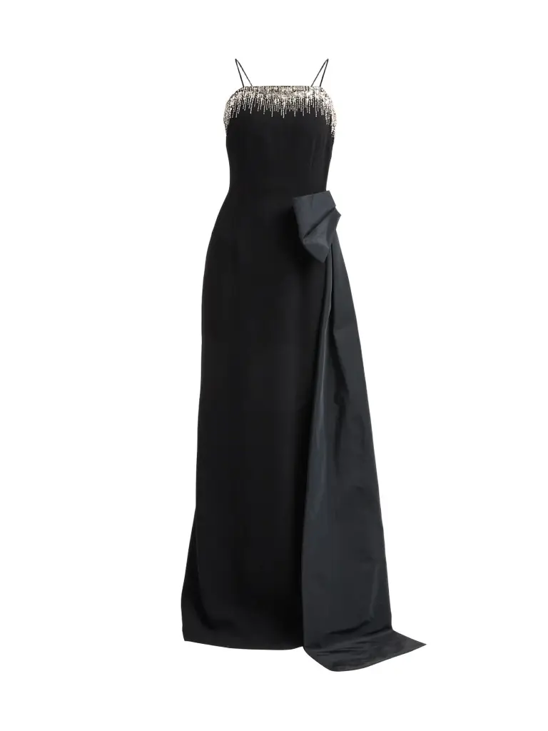 Teri Jon by Rickie Freeman Women's Taffeta Embellished Side Bow Gown