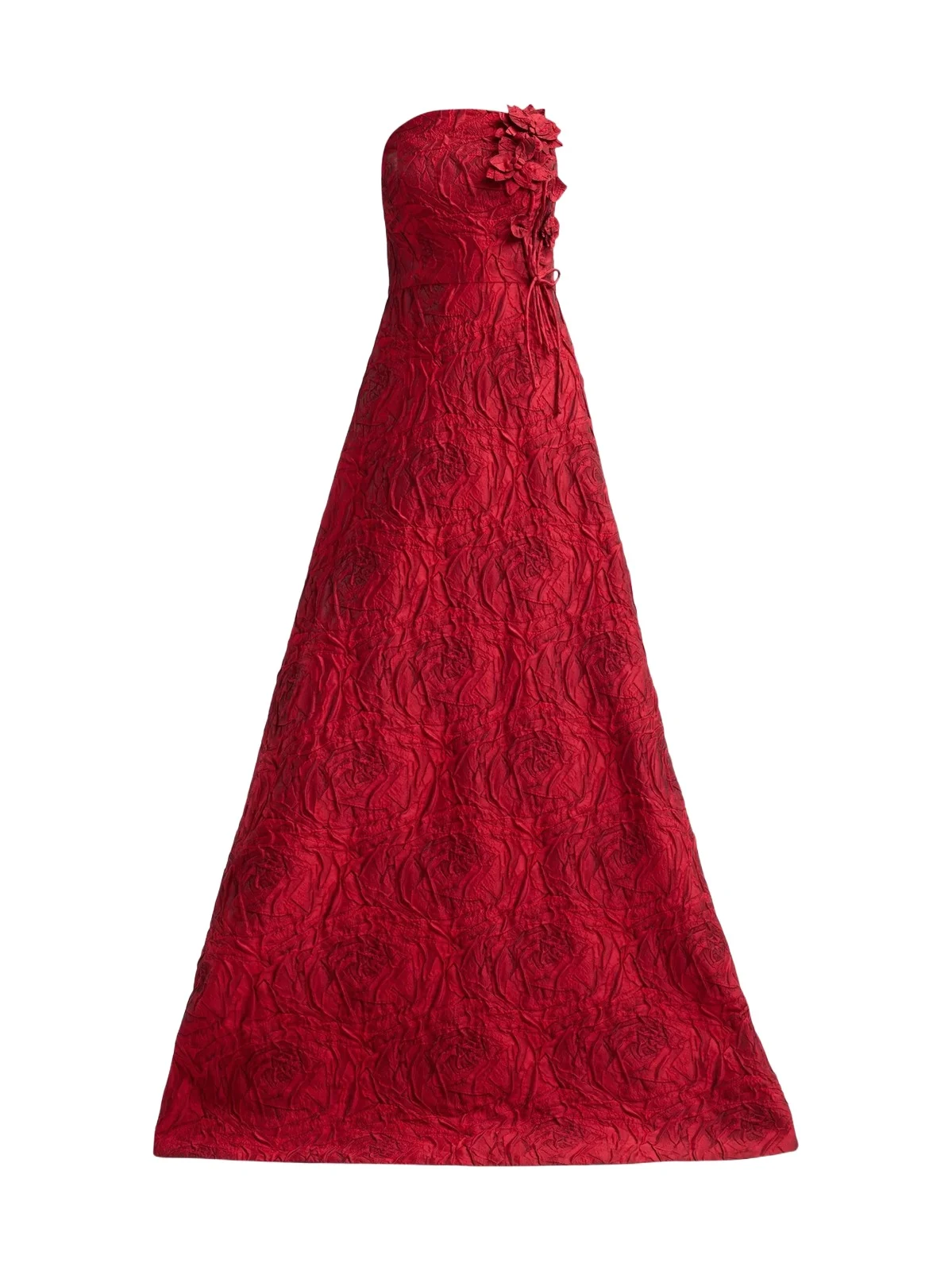 Teri Jon by Rickie Freeman Women's Strapless Floral Jacquard A-Line Gown