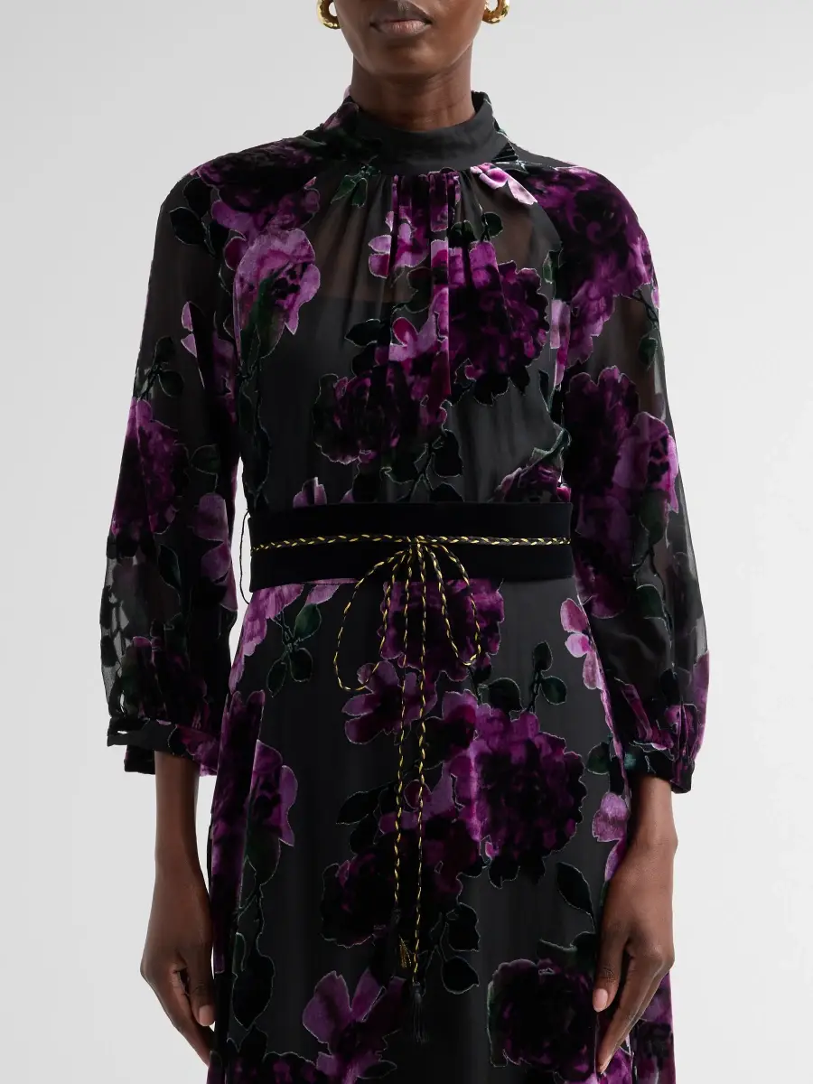 Teri Jon by Rickie Freeman Women's Devoré Velvet Floral Cocktail Dress | Thumbnail 5 Teri Jon by Rickie Freeman Women's Devoré Velvet Floral Cocktail Dress | Thumbnail 5