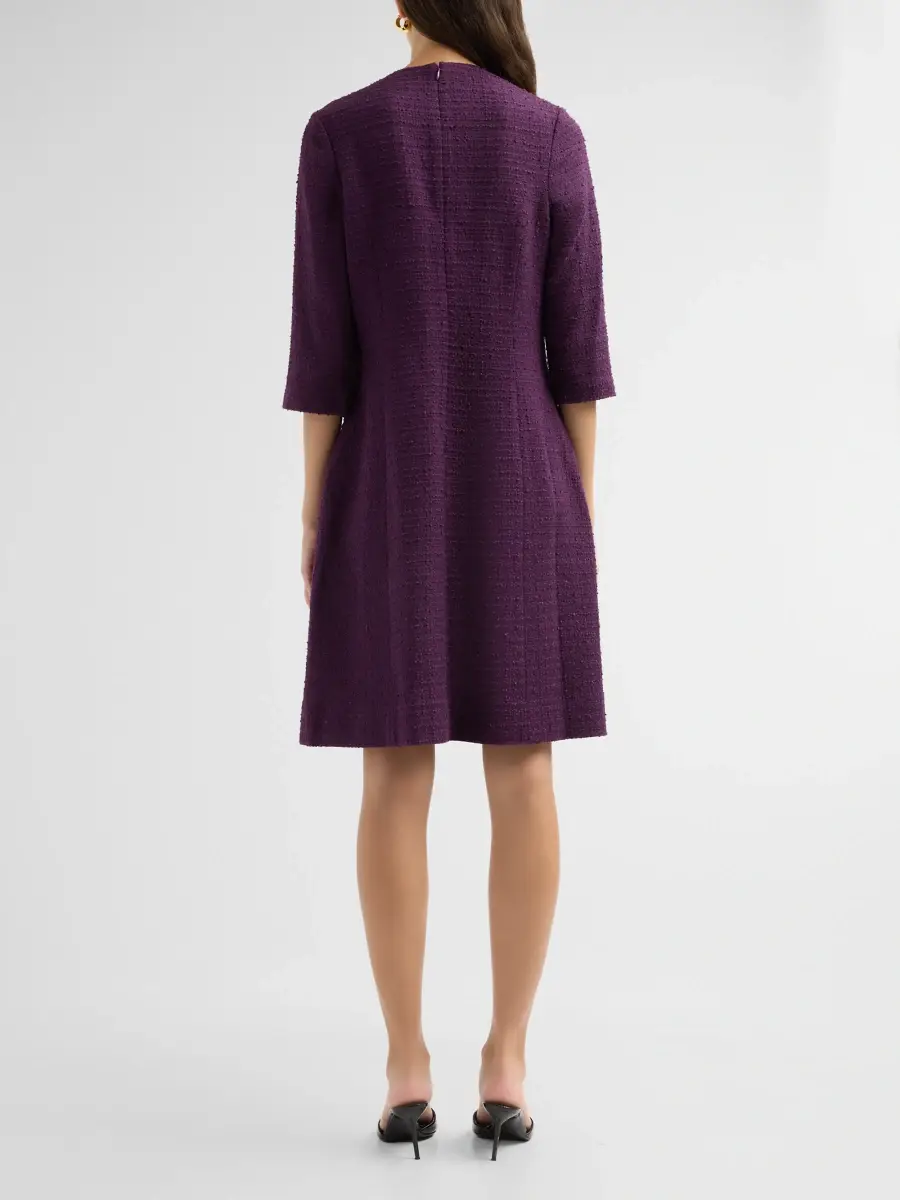 Teri Jon by Rickie Freeman Women's Bouclé 3D Flower Cocktail Dress | Thumbnail 3 Teri Jon by Rickie Freeman Women's Bouclé 3D Flower Cocktail Dress | Thumbnail 3