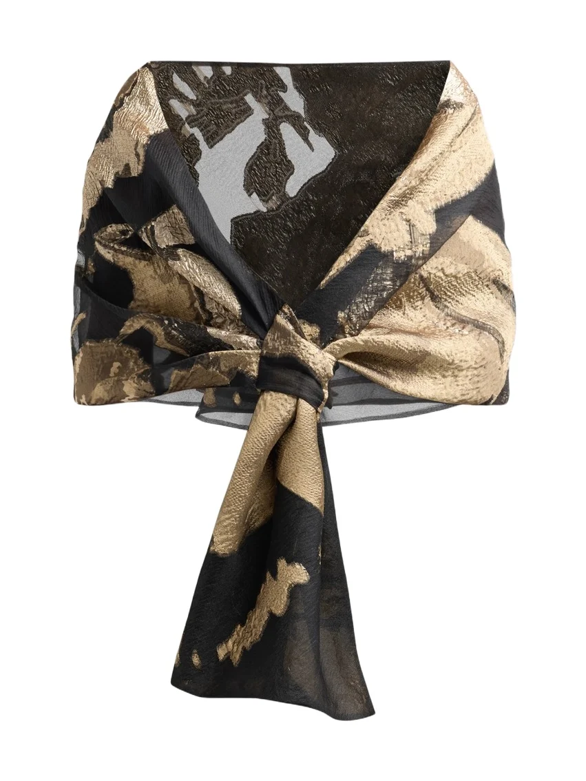 Teri Jon by Rickie Freeman Women's Organza Jacqaurd Shawl