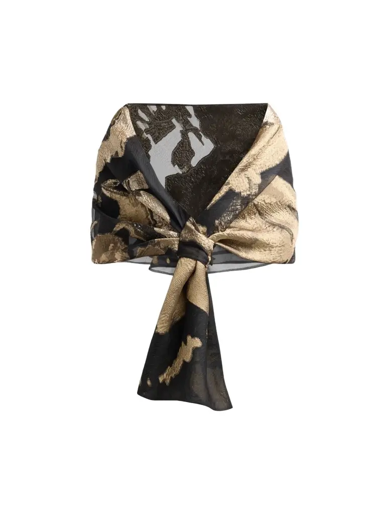Teri Jon by Rickie Freeman Women's Organza Jacqaurd Shawl
