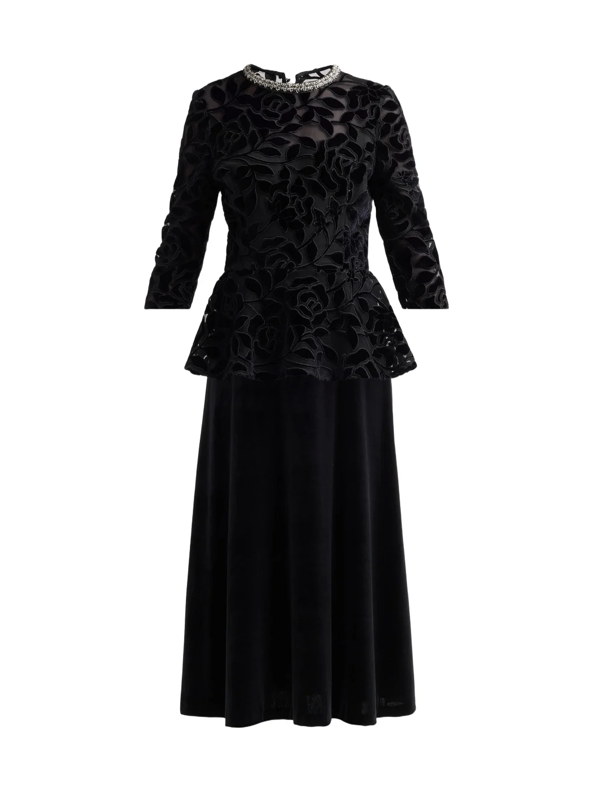 Women's Velvet Leaf Peplum Cocktail Dress Women's Velvet Leaf Peplum Cocktail Dress