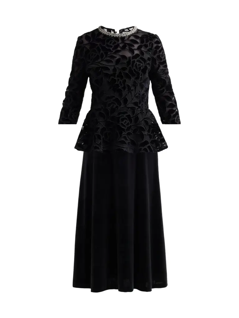 Women's Velvet Leaf Peplum Cocktail Dress Women's Velvet Leaf Peplum Cocktail Dress