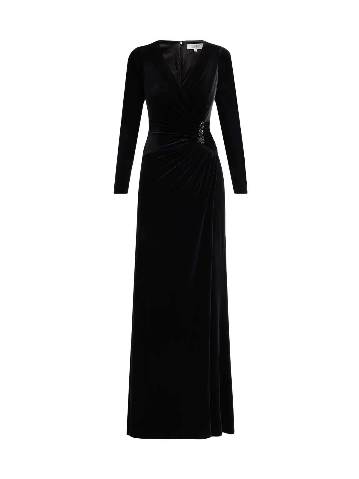 Women's Velvet Beaded Accent A-Line Gown Women's Velvet Beaded Accent A-Line Gown