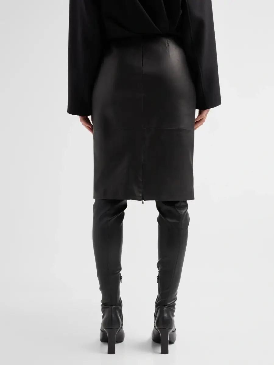 Derek Lam Women's Ian Paper Leather Pencil Skirt | Thumbnail 3 Derek Lam Women's Ian Paper Leather Pencil Skirt | Thumbnail 3