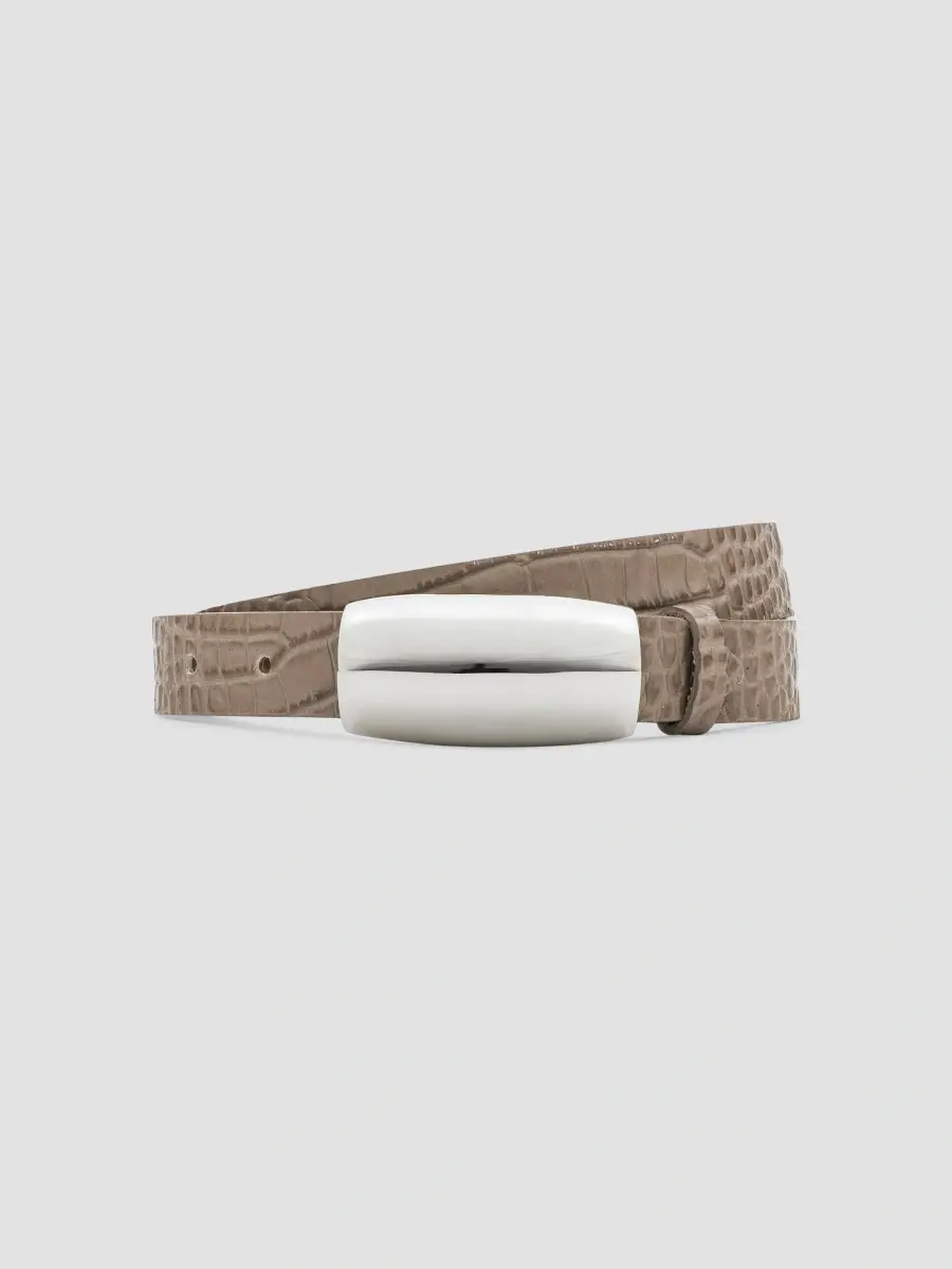 L'Agence Women's Marlowe Croc-Embossed Leather Belt | Thumbnail 2