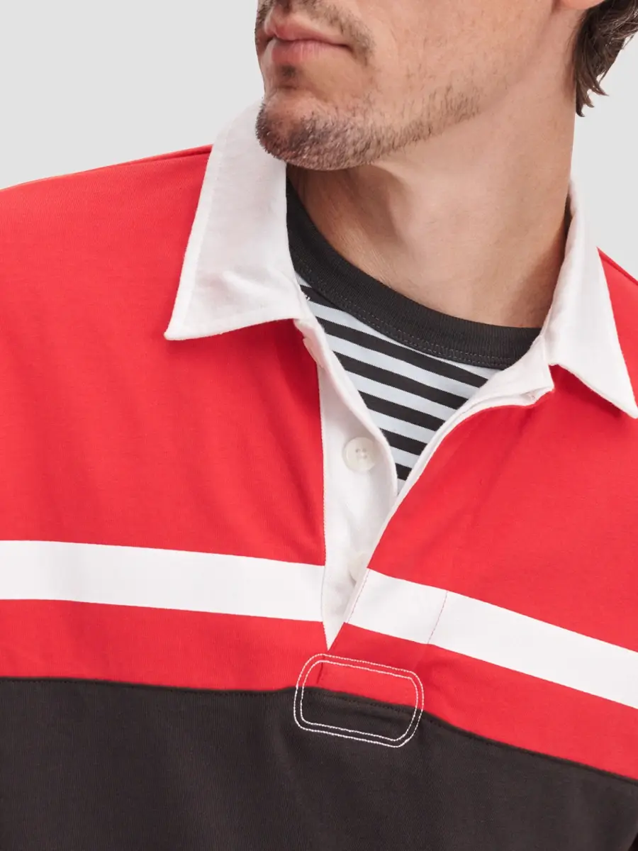 rag & bone Men's Striped Cotton Rugby Shirt | Thumbnail 4