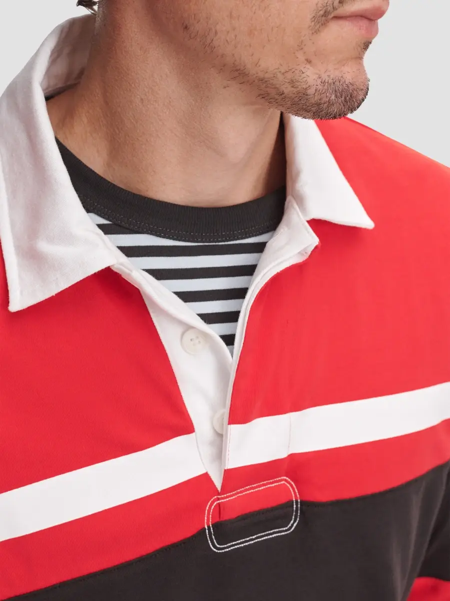 rag & bone Men's Striped Cotton Rugby Shirt | Thumbnail 5