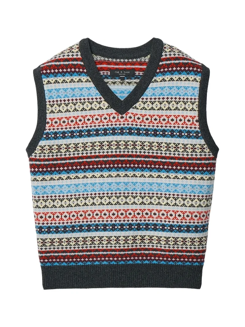 rag & bone Men's Fair-Isle Wool Sweater Vest