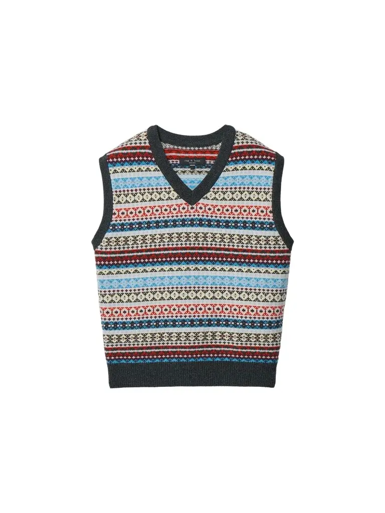 rag & bone Men's Fair-Isle Wool Sweater Vest