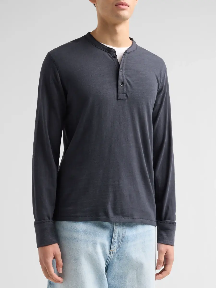 rag & bone Men's Classic Flame Cotton Henley Top | Thumbnail 4 rag & bone Men's Classic Flame Cotton Henley Top | Thumbnail 4