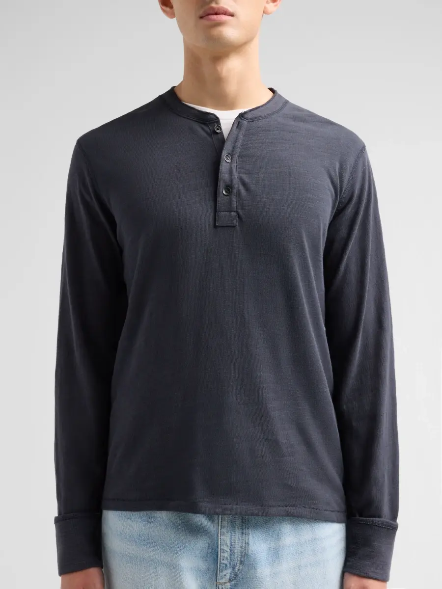 rag & bone Men's Classic Flame Cotton Henley Top | Thumbnail 5 rag & bone Men's Classic Flame Cotton Henley Top | Thumbnail 5