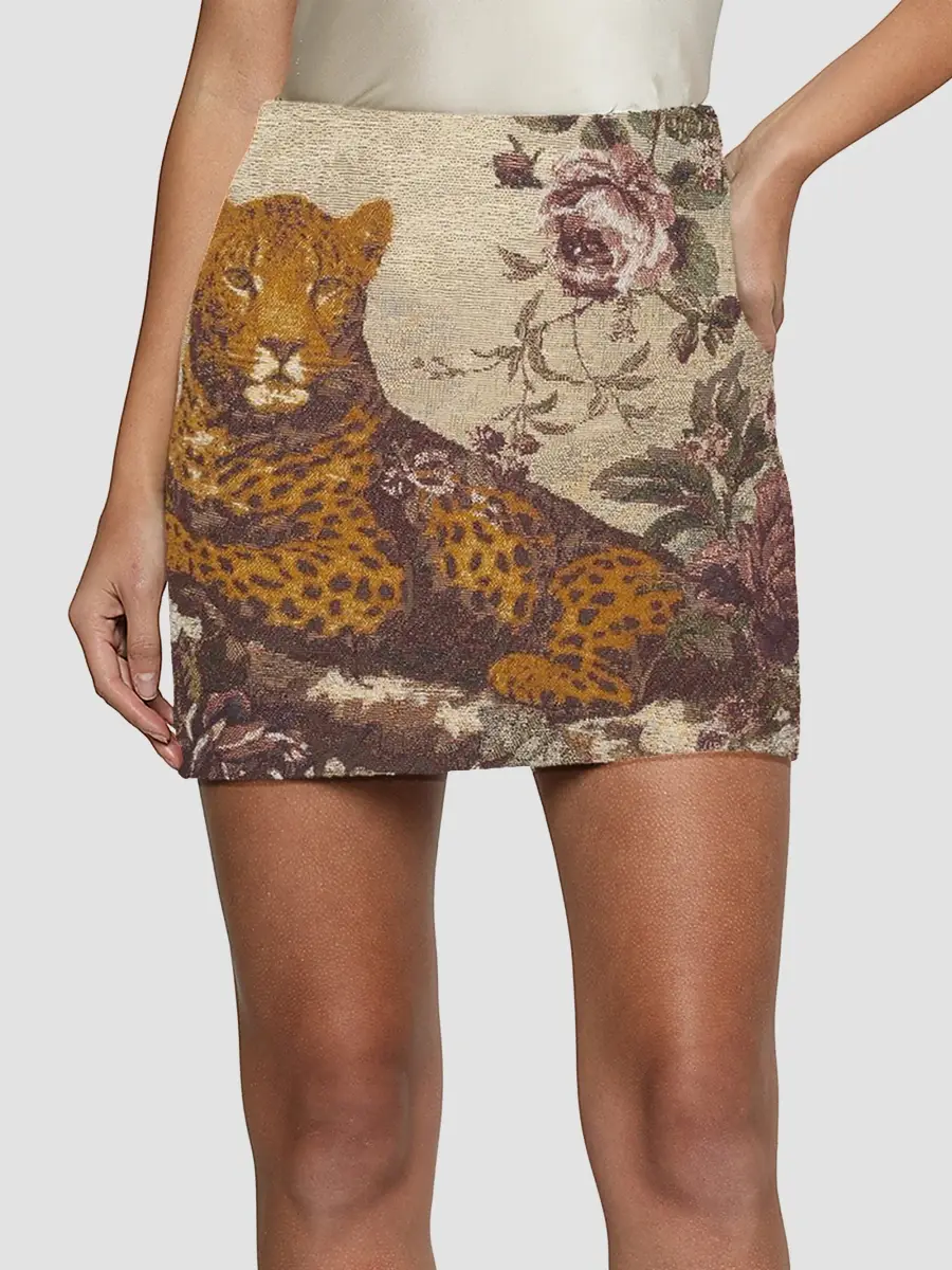 L'Agence Women's Marseille Leopard-Print Mini Skirt | Thumbnail 2 L'Agence Women's Marseille Leopard-Print Mini Skirt | Thumbnail 2