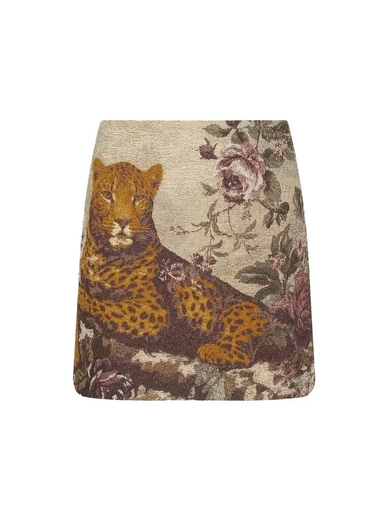 L'Agence Women's Marseille Leopard-Print Mini Skirt