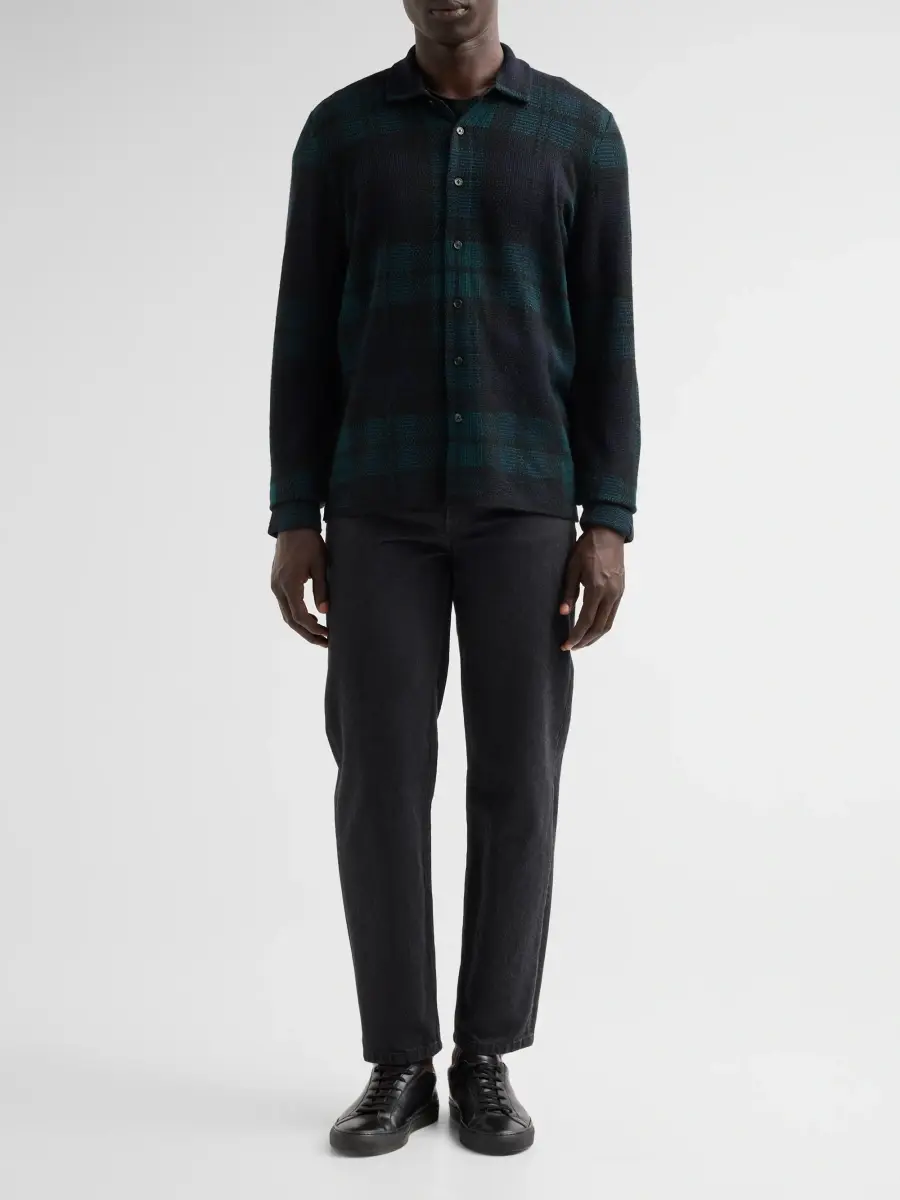 rag & bone Men's Dalton Plaid Knit Wool Shirt | Thumbnail 2