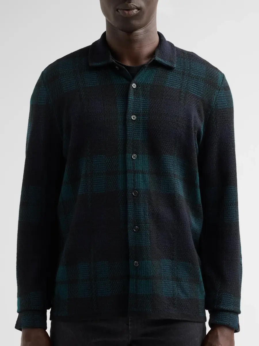 rag & bone Men's Dalton Plaid Knit Wool Shirt | Thumbnail 5