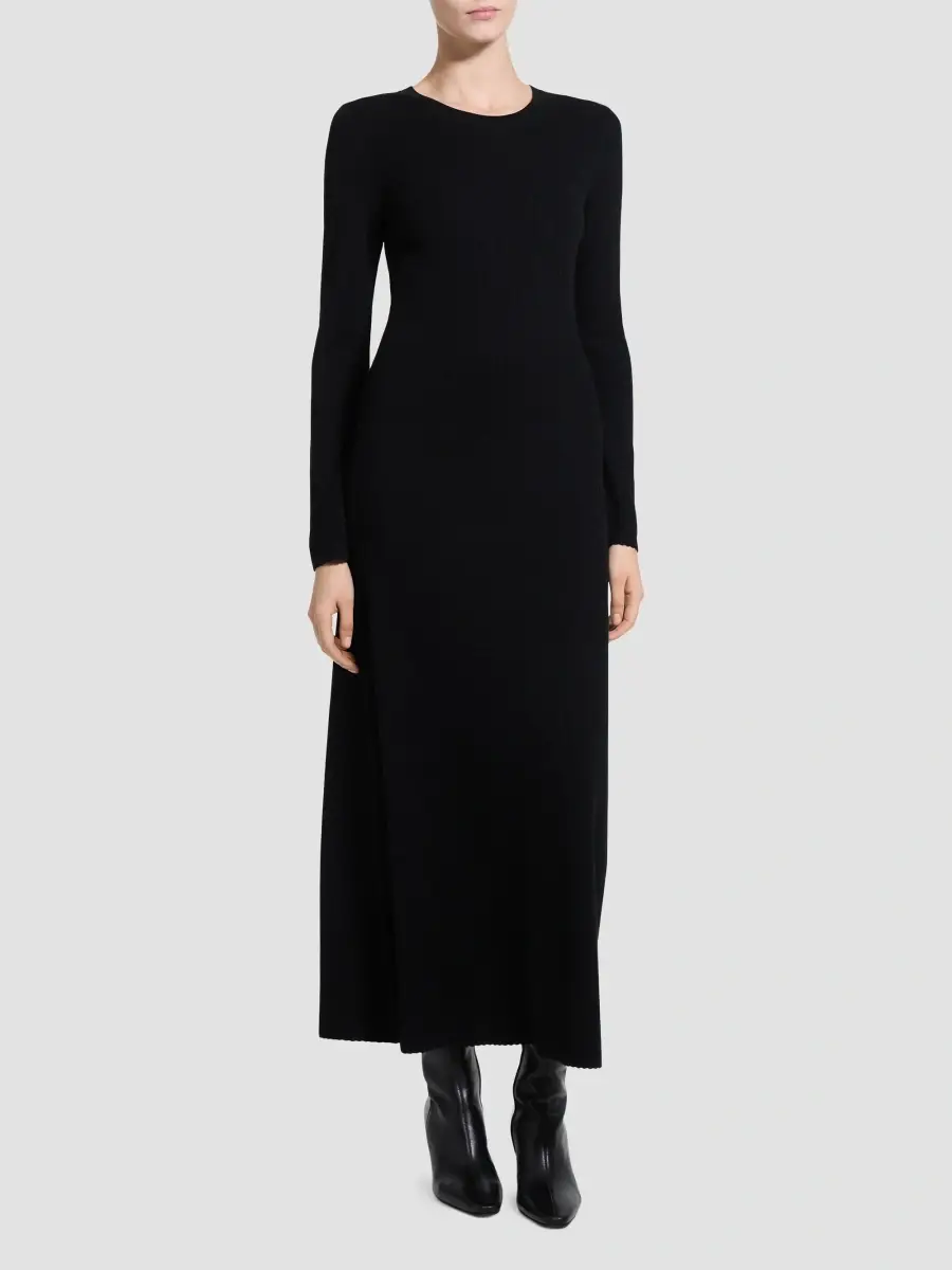 Theory Women's Merino Wool Crewneck Midi Dress | Thumbnail 2 Theory Women's Merino Wool Crewneck Midi Dress | Thumbnail 2