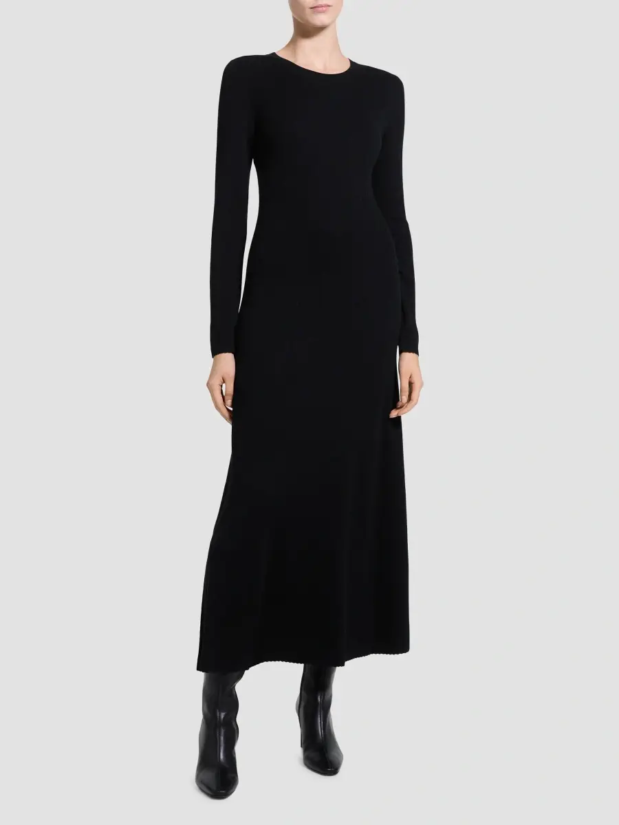 Theory Women's Merino Wool Crewneck Midi Dress | Thumbnail 4 Theory Women's Merino Wool Crewneck Midi Dress | Thumbnail 4
