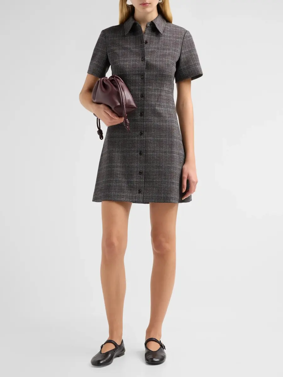 Theory Women's Glen Check A-Line Mini Dress | Thumbnail 2 Theory Women's Glen Check A-Line Mini Dress | Thumbnail 2