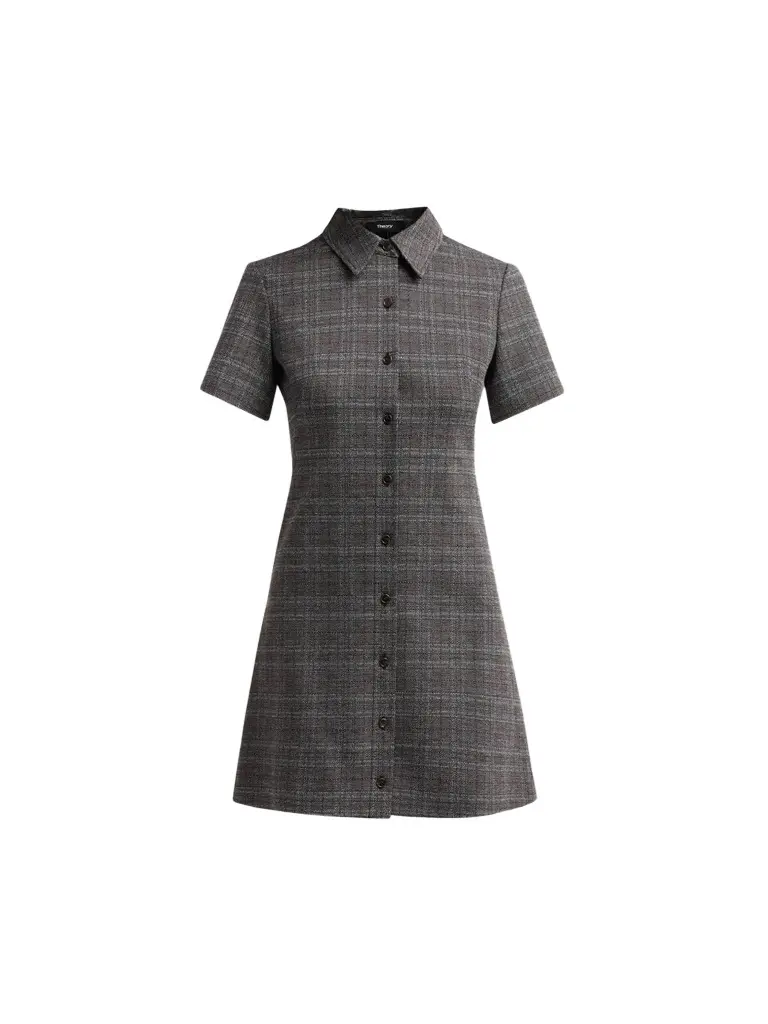 Theory Women's Glen Check A-Line Mini Dress