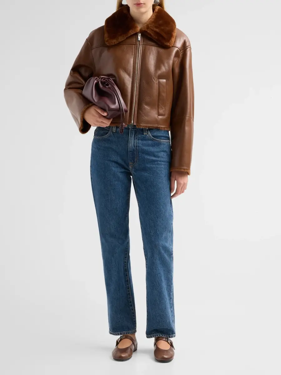 Theory Women's Crop Shearling Jacket | Thumbnail 2 Theory Women's Crop Shearling Jacket | Thumbnail 2