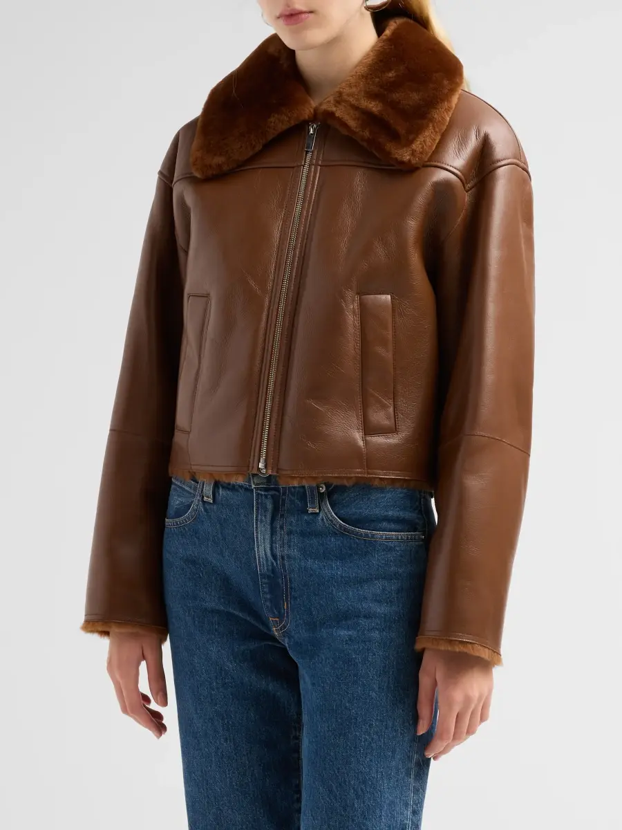 Theory Women's Crop Shearling Jacket | Thumbnail 4 Theory Women's Crop Shearling Jacket | Thumbnail 4