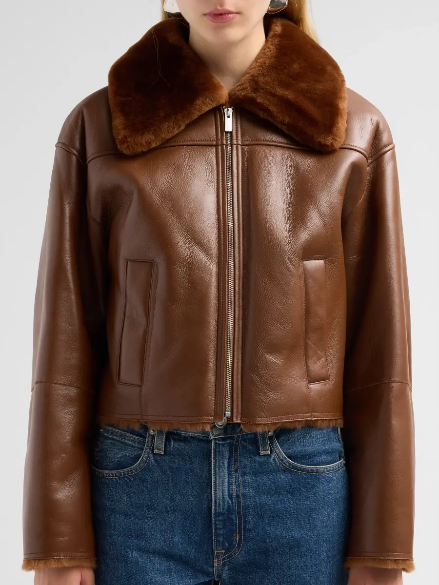 Theory Women's Crop Shearling Jacket | Thumbnail 5 Theory Women's Crop Shearling Jacket | Thumbnail 5