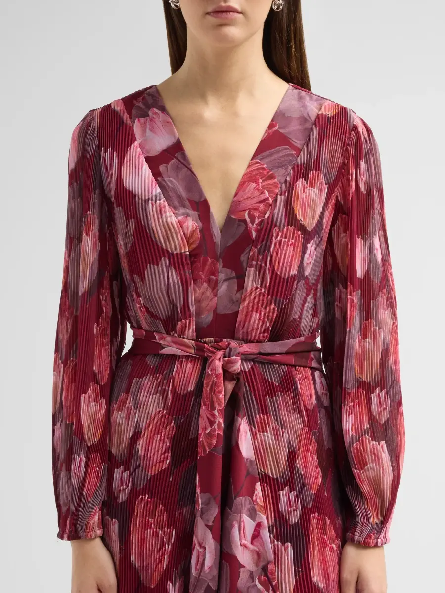 Milly Women's Liv Floral Pleated Tie-Waist Mini Dress | Thumbnail 5