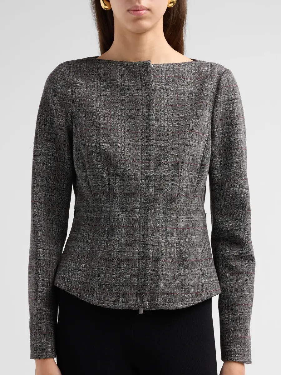 Theory Women's Plaid Tweed Jacket | Thumbnail 5 Theory Women's Plaid Tweed Jacket | Thumbnail 5