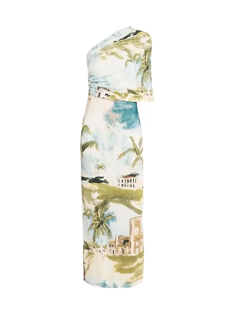 Oscar de la Renta Women's One-Shoulder Draped Jersey Gown