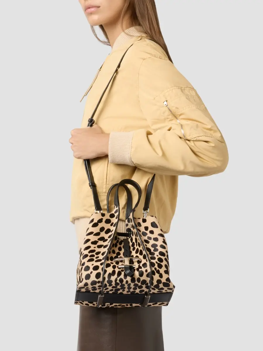 Tod's Women's T Timeless Mini Calf-Hair Top-Handle Bag | Thumbnail 4