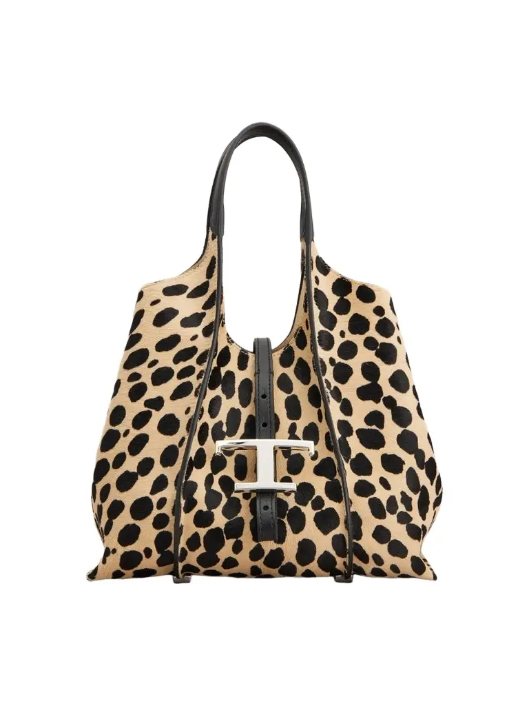 Tod's Women's T Timeless Mini Calf-Hair Top-Handle Bag