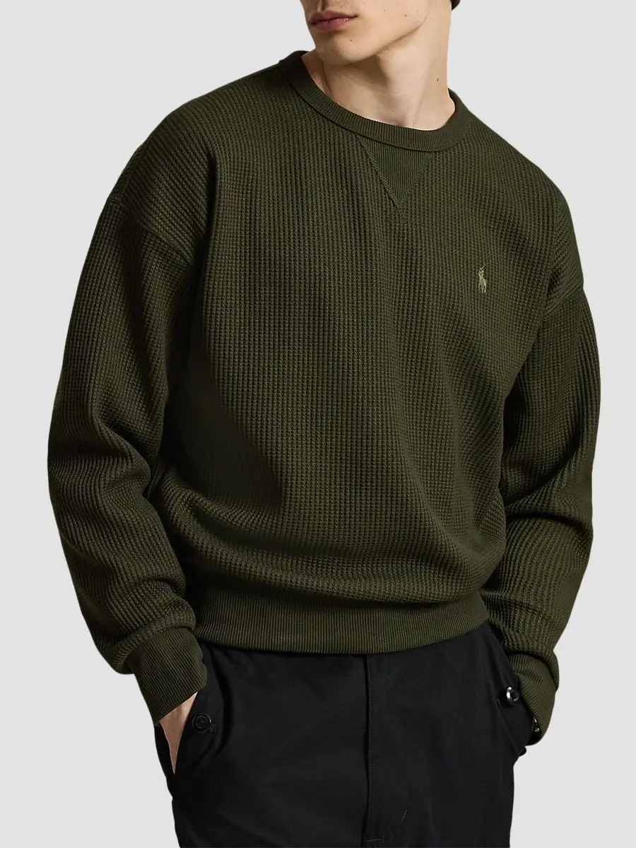 Polo Ralph Lauren Men's Waffle-Knit Sweatshirt | Thumbnail 4 Polo Ralph Lauren Men's Waffle-Knit Sweatshirt | Thumbnail 4