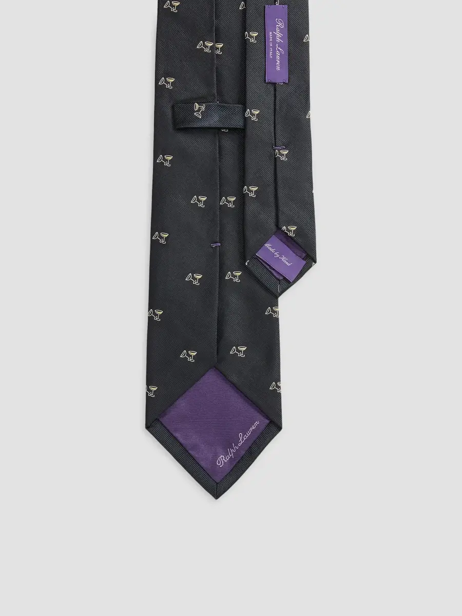 Ralph Lauren Purple Label Men's Martini Cocktail Silk Repp Tie | Thumbnail 4 Ralph Lauren Purple Label Men's Martini Cocktail Silk Repp Tie | Thumbnail 4