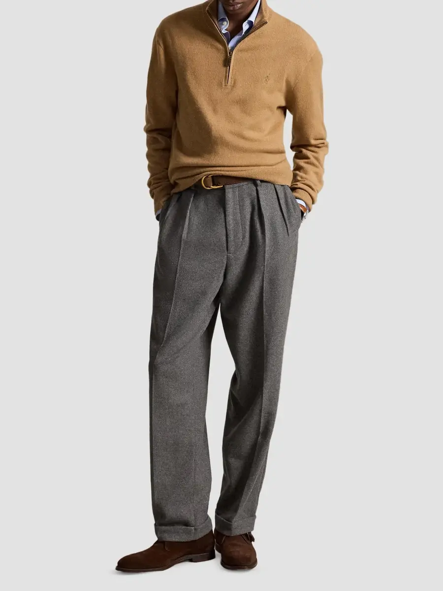 Polo Ralph Lauren Men's Logo Wool Quarter-Zip Sweater | Thumbnail 2 Polo Ralph Lauren Men's Logo Wool Quarter-Zip Sweater | Thumbnail 2