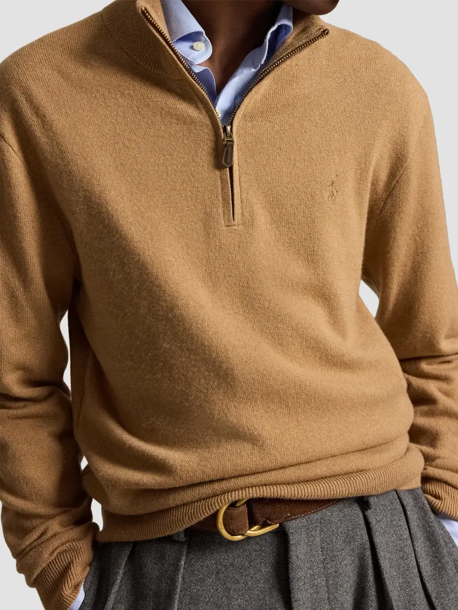 Polo Ralph Lauren Men's Logo Wool Quarter-Zip Sweater | Thumbnail 5 Polo Ralph Lauren Men's Logo Wool Quarter-Zip Sweater | Thumbnail 5