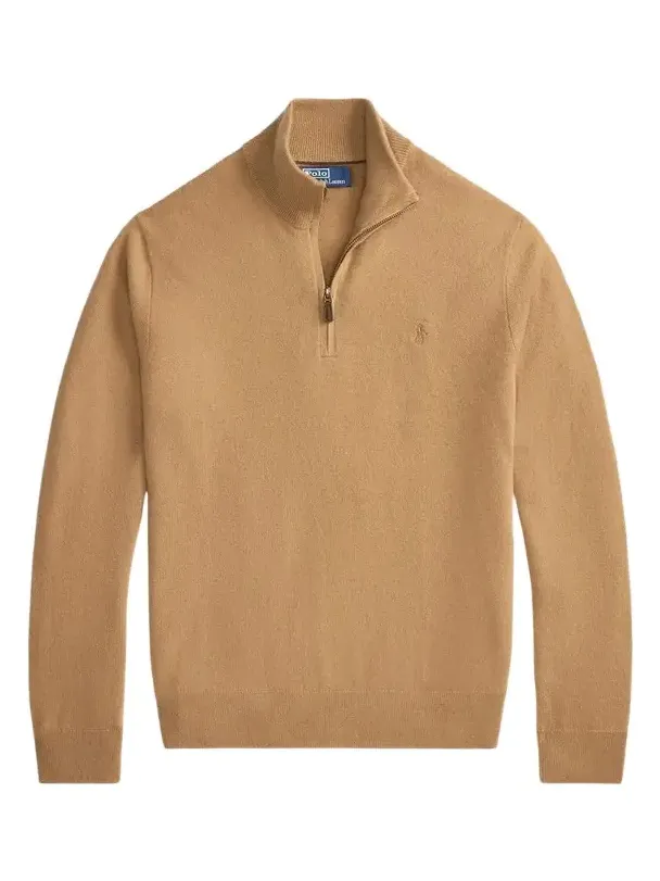 Men's Logo Wool Quarter-Zip Sweater