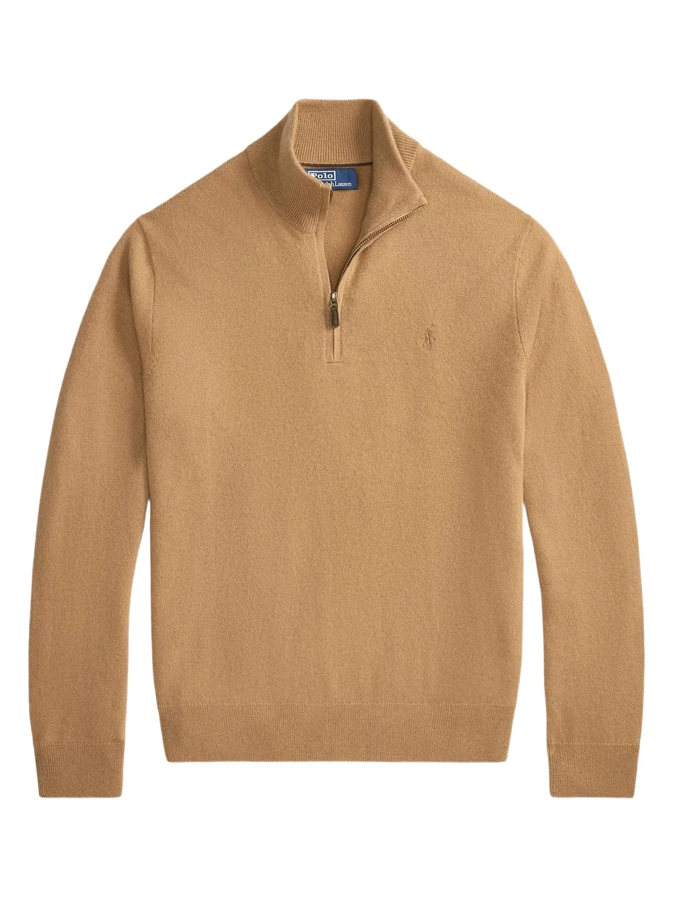 Polo Ralph Lauren Men's Logo Wool Quarter-Zip Sweater