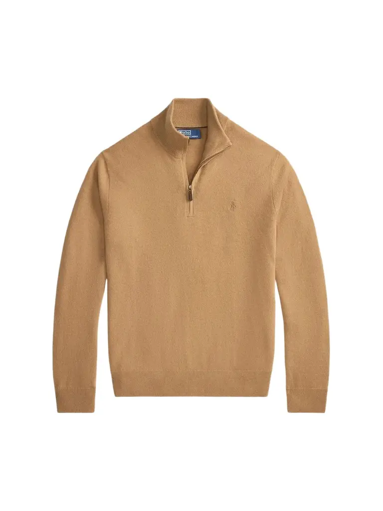 Polo Ralph Lauren Men's Logo Wool Quarter-Zip Sweater