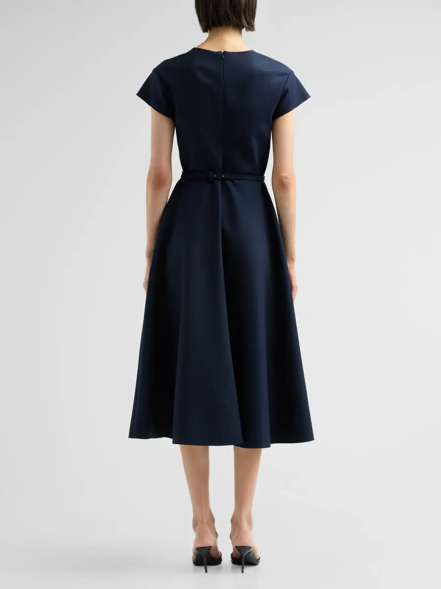 Oscar de la Renta Women's Stretch Wool Short Sleeve Midi Dress | Thumbnail 3 Oscar de la Renta Women's Stretch Wool Short Sleeve Midi Dress | Thumbnail 3
